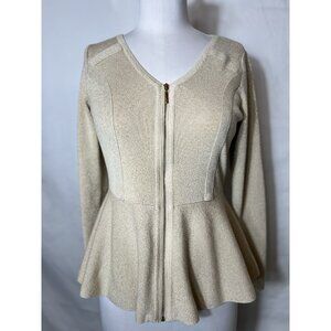 Thalia Sodi Gold Sweater With Zipper Women’s Size Small
